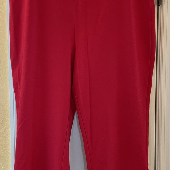NEW Susan Graver Weekend French Terry  Pull-On Crop Pants Red XL - Picture 16 of 16